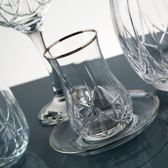 Eyfel Platin 61 Prç Cam Sofra Takım